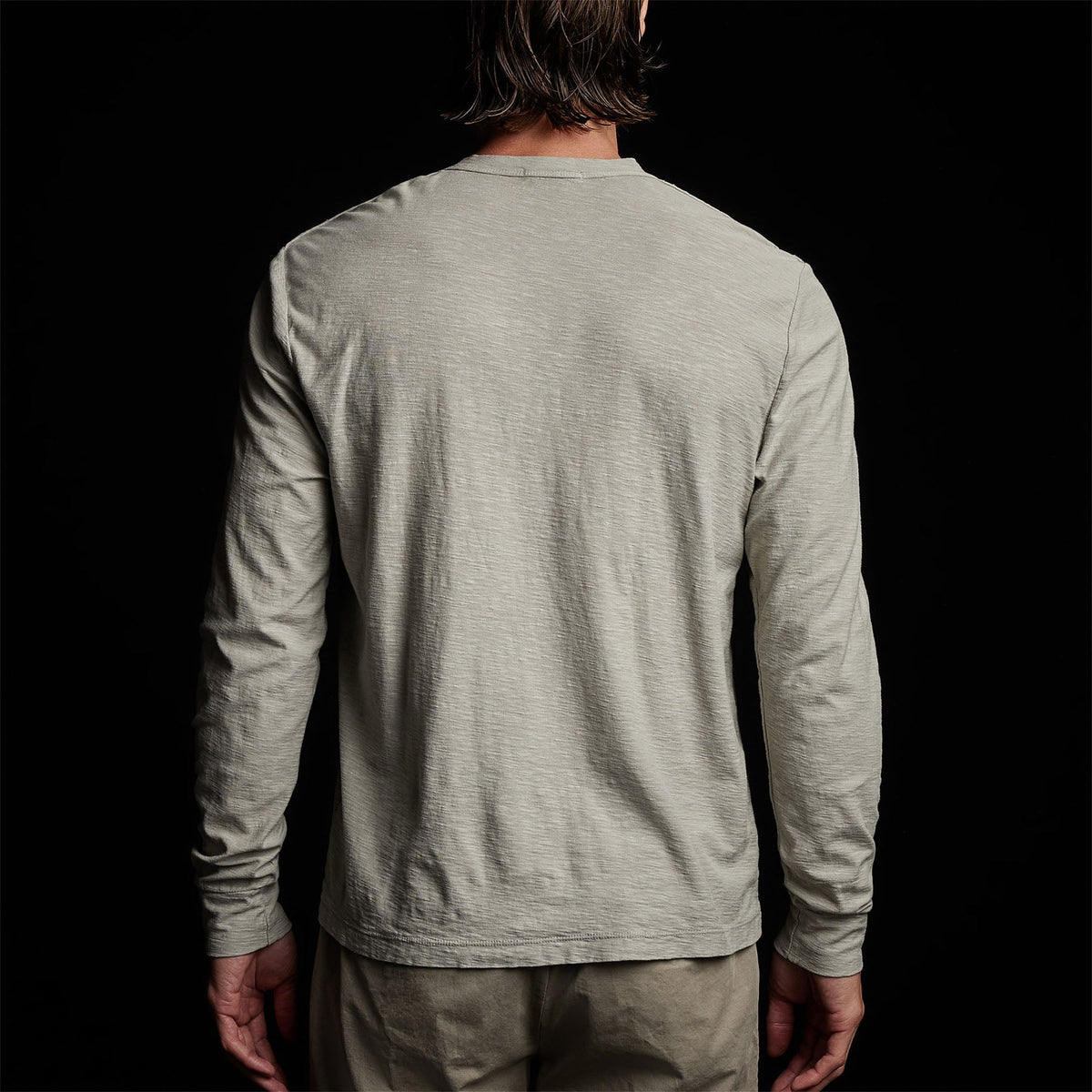 Reverse Slub Jersey Henley in Silt Pigment | James Perse Los Angeles