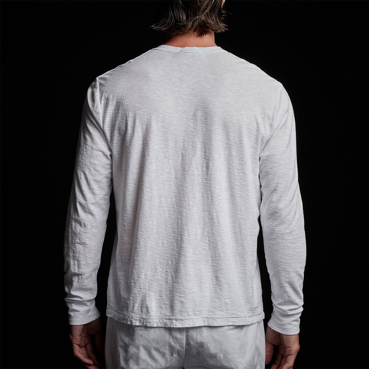 Reverse Slub Jersey Henley in White | James Perse Los Angeles