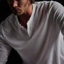 Reverse Slub Jersey Henley in White | James Perse Los Angeles
