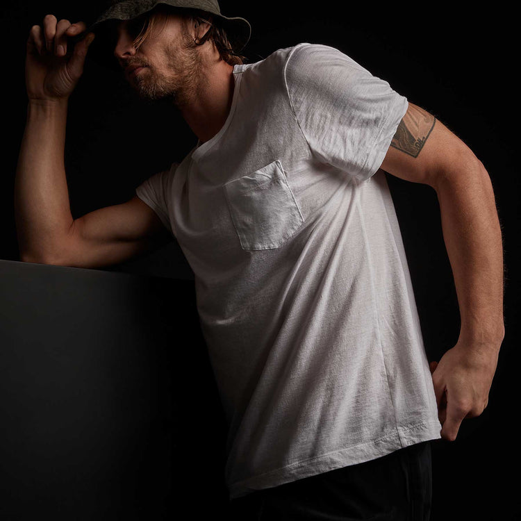 Recycled Lotus Jersey Pocket Tee - White | James Perse Los Angeles