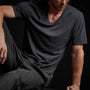 Recycled Lotus Jersey Soft V Neck in Magma | James Perse Los Angeles