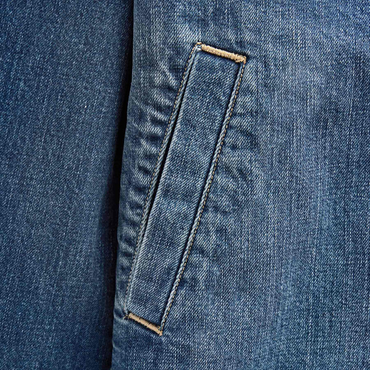 Denim Shirt Jacket in Medium Wash | James Perse Los Angeles FLAT