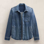 Denim Shirt Jacket in Medium Wash | James Perse Los Angeles FLAT