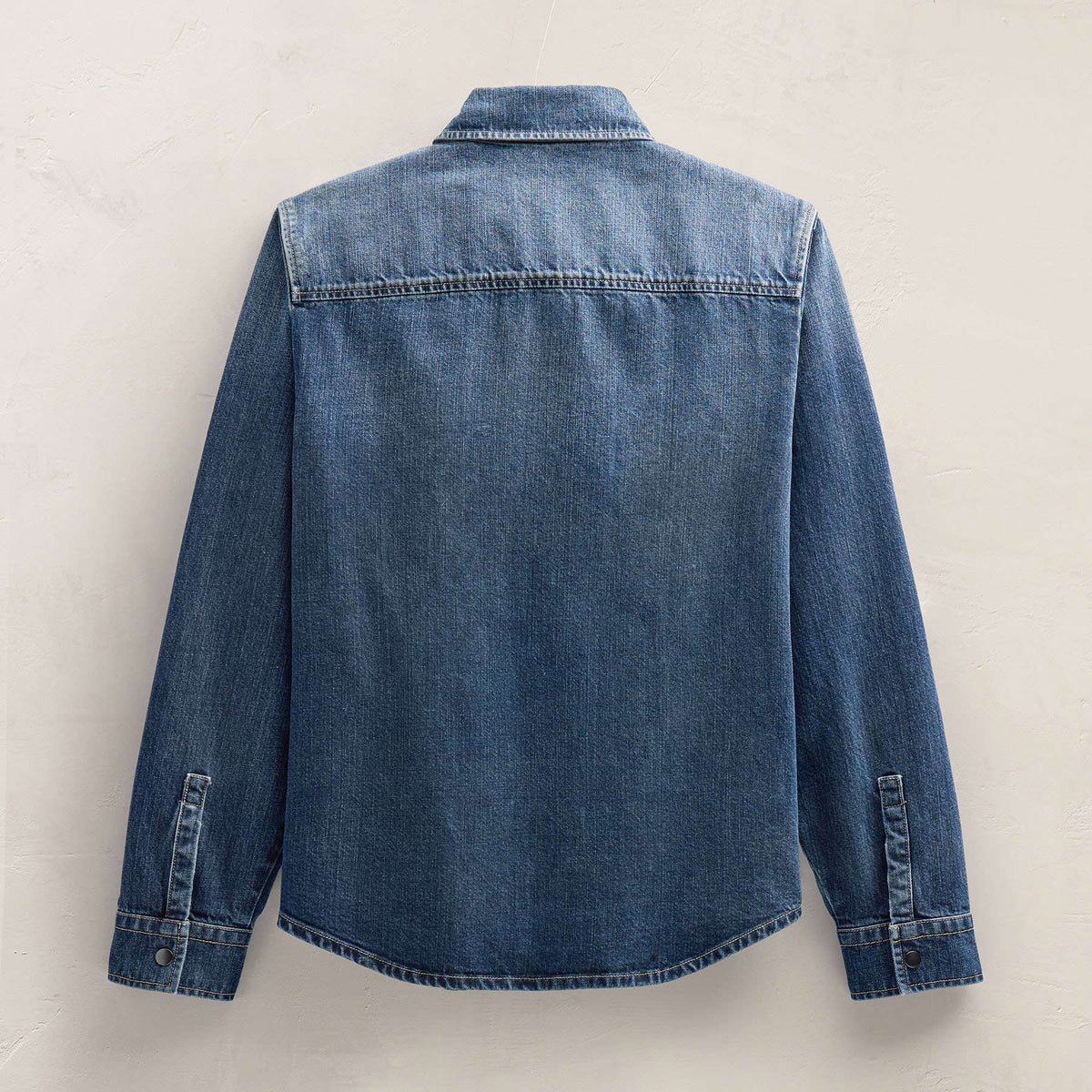 Denim Shirt Jacket in Medium Wash | James Perse Los Angeles FLAT