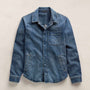 Denim Shirt Jacket in Medium Wash | James Perse Los Angeles FLAT
