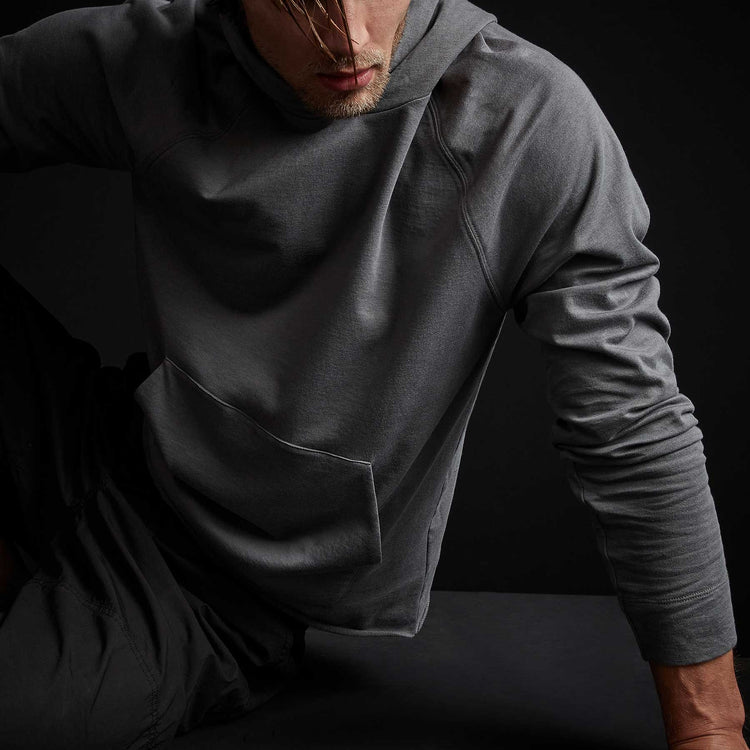 Feather Weight Terry Hoody in Iron | James Perse Los Angeles
