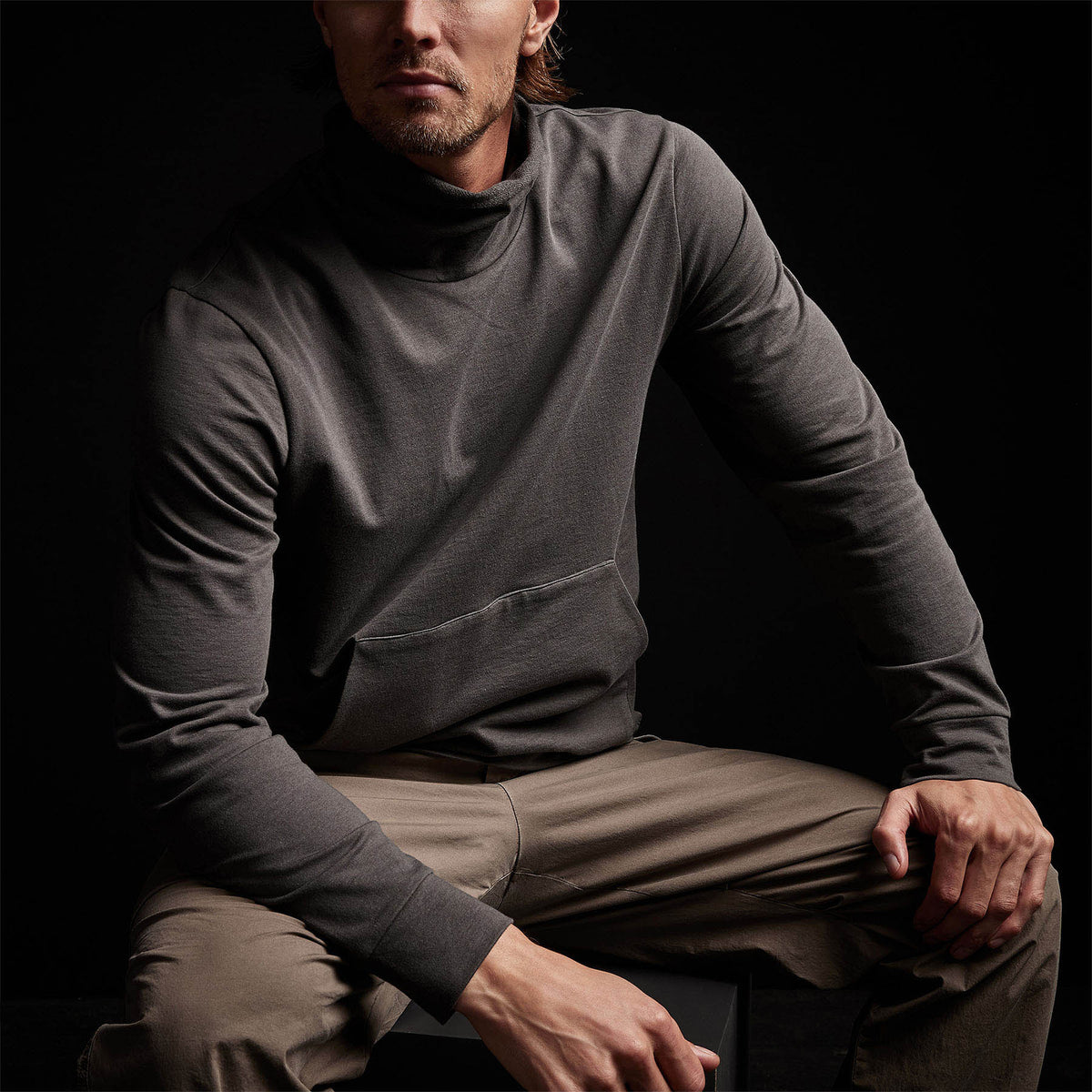 French Terry Funnel Neck in Fin | James Perse Los Angeles 