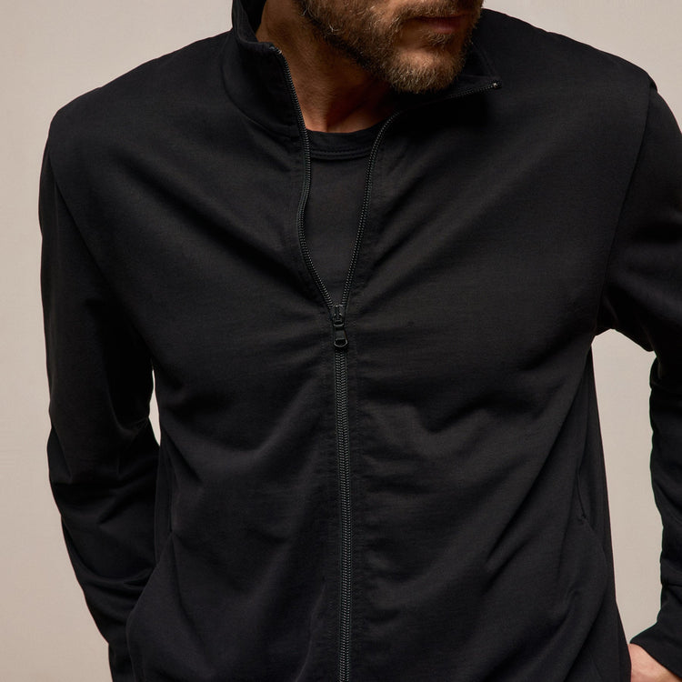 Organic Sueded Jersey Jacket in Black | James Perse Los Angeles