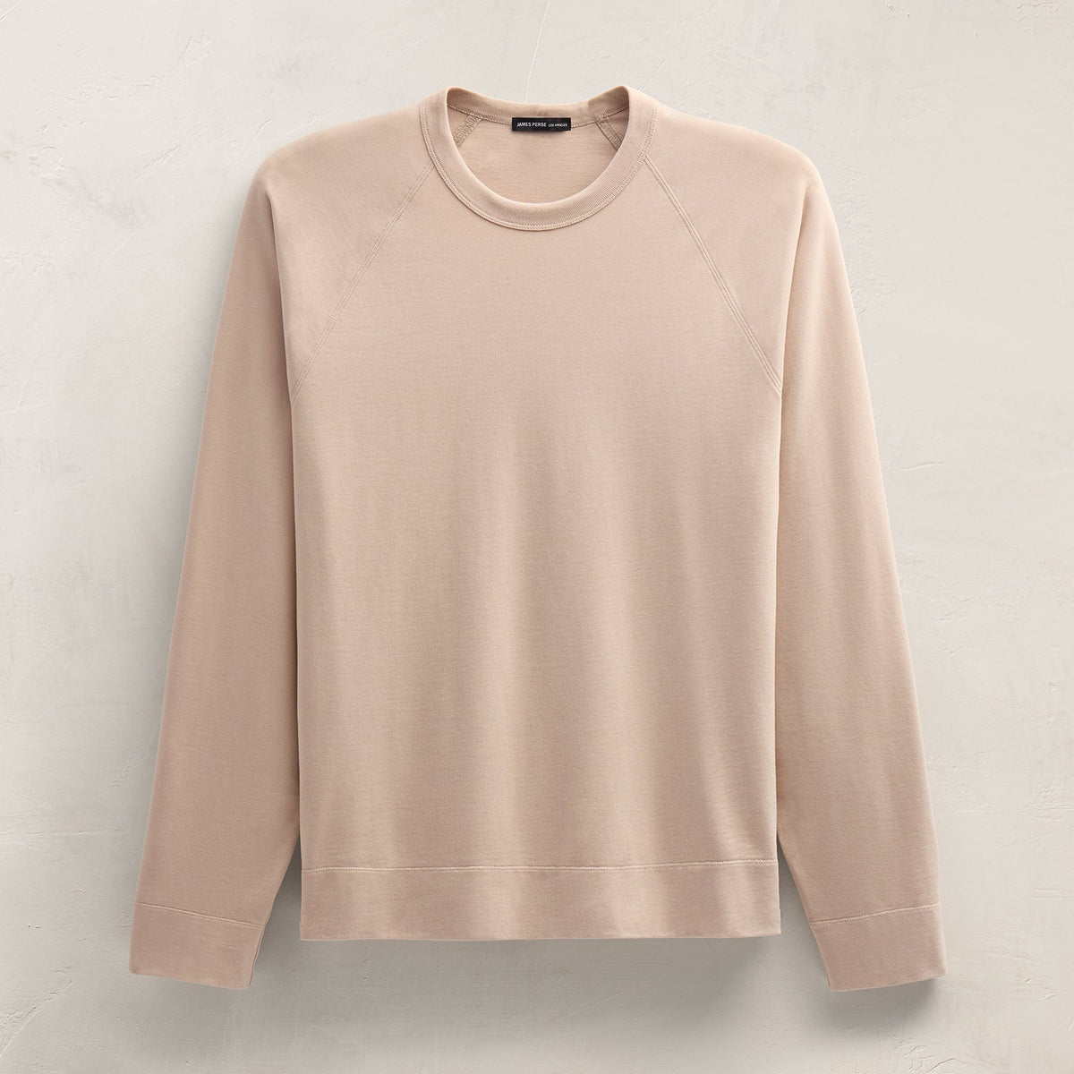 Heavy Organic Sueded Jersey Sweat Shirt in Stone | James Perse Los Angeles FLAT