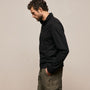 Organic Sueded Jersey Half Zip in Black | James Perse Los Angeles
