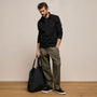 Organic Sueded Jersey Half Zip in Black | James Perse Los Angeles