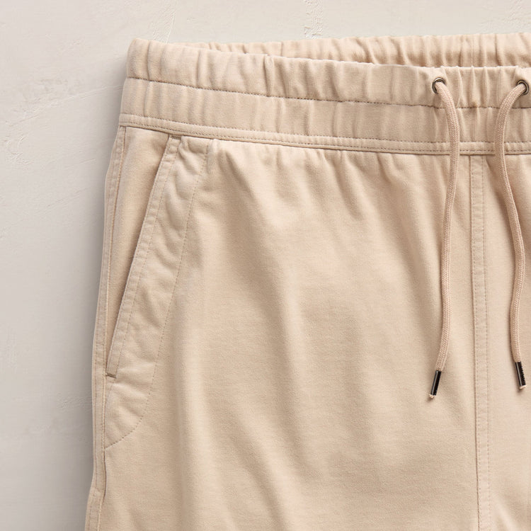 Heavy Organic Sueded Jersey Sweat Short in Stone | James Perse Los Angeles FLAT