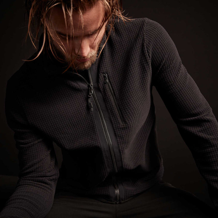 Y/OSEMITE Techno Stretch Zipup - Black | James Perse Los Angeles