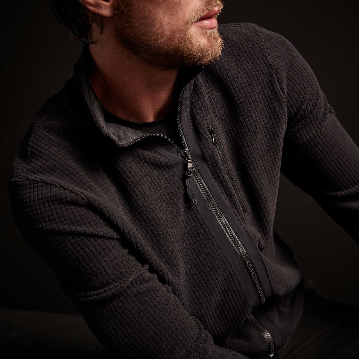 Y/OSEMITE Techno Stretch Zipup - Black | James Perse Los Angeles
