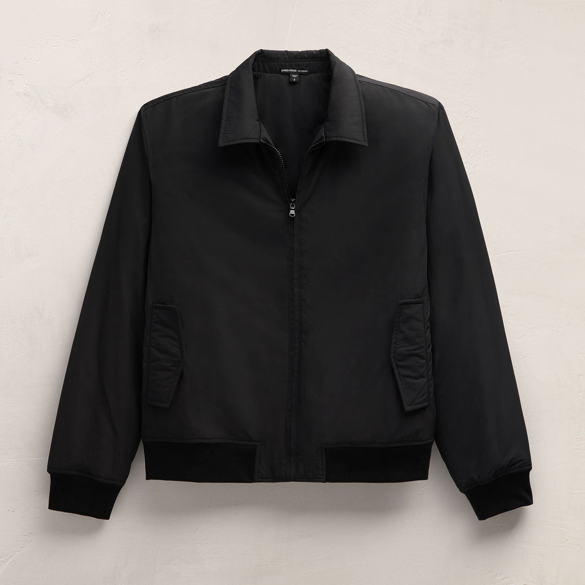 Recycled Poly Bomber Jacket in Black | James Perse Los Angeles FLAT