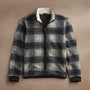 Brushed Plaid Techno Wool Jacket  in Navy/White | James Perse Los Angeles