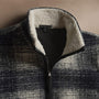Brushed Plaid Techno Wool Jacket  in Navy/White | James Perse Los Angeles