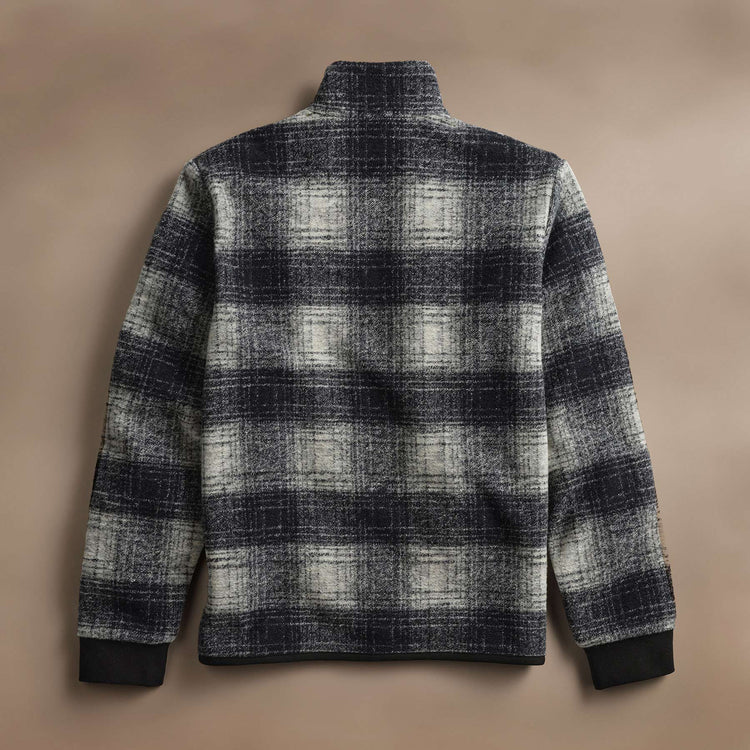Brushed Plaid Techno Wool Jacket  in Navy/White | James Perse Los Angeles
