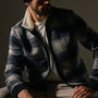 Brushed Plaid Techno Wool Jacket in Navy/White | James Perse Los Angeles