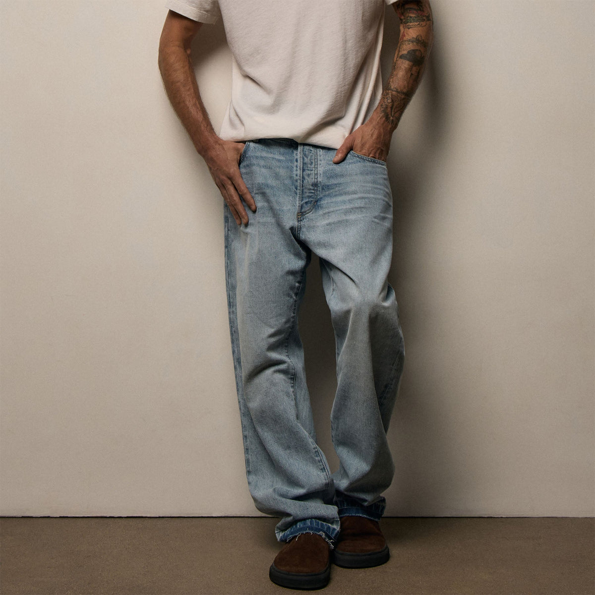 Denim Wide Leg Fit in California Sunfade | James Perse Los Angeles