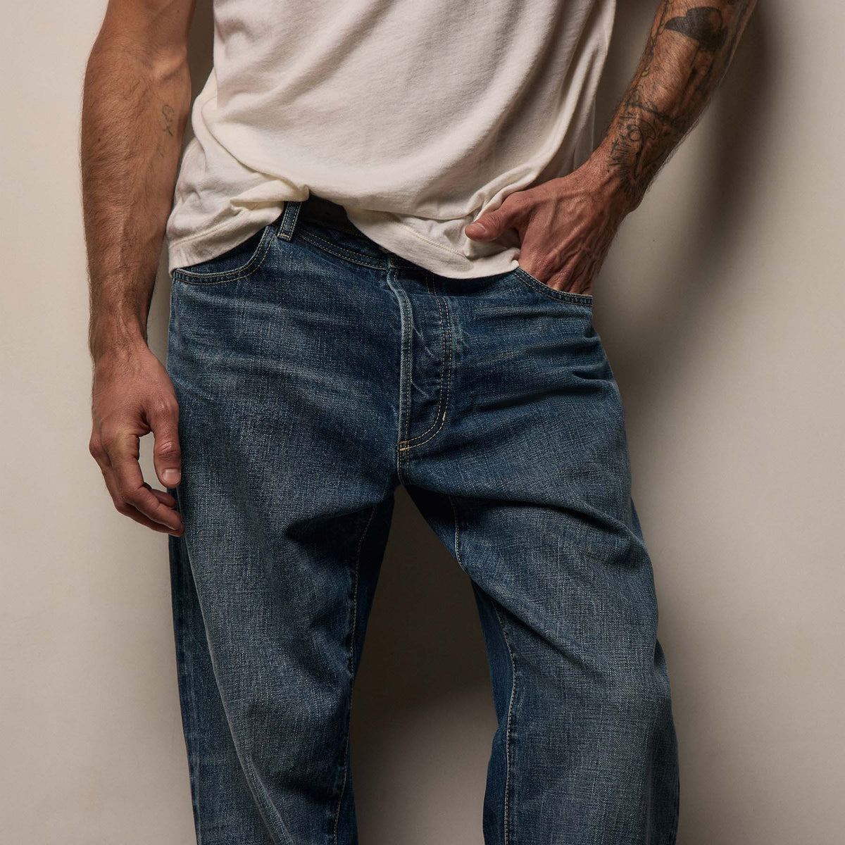 Denim Wide Leg Fit in Blue Pacific | James Perse Los Angeles