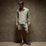 Striped Classic Shirt in Magma/Natural | James Perse Los Angeles