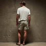 Striped Classic Short in Magma/Natural | James Perse Los Angeles