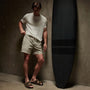 Striped Classic Short in Magma/Natural | James Perse Los Angeles