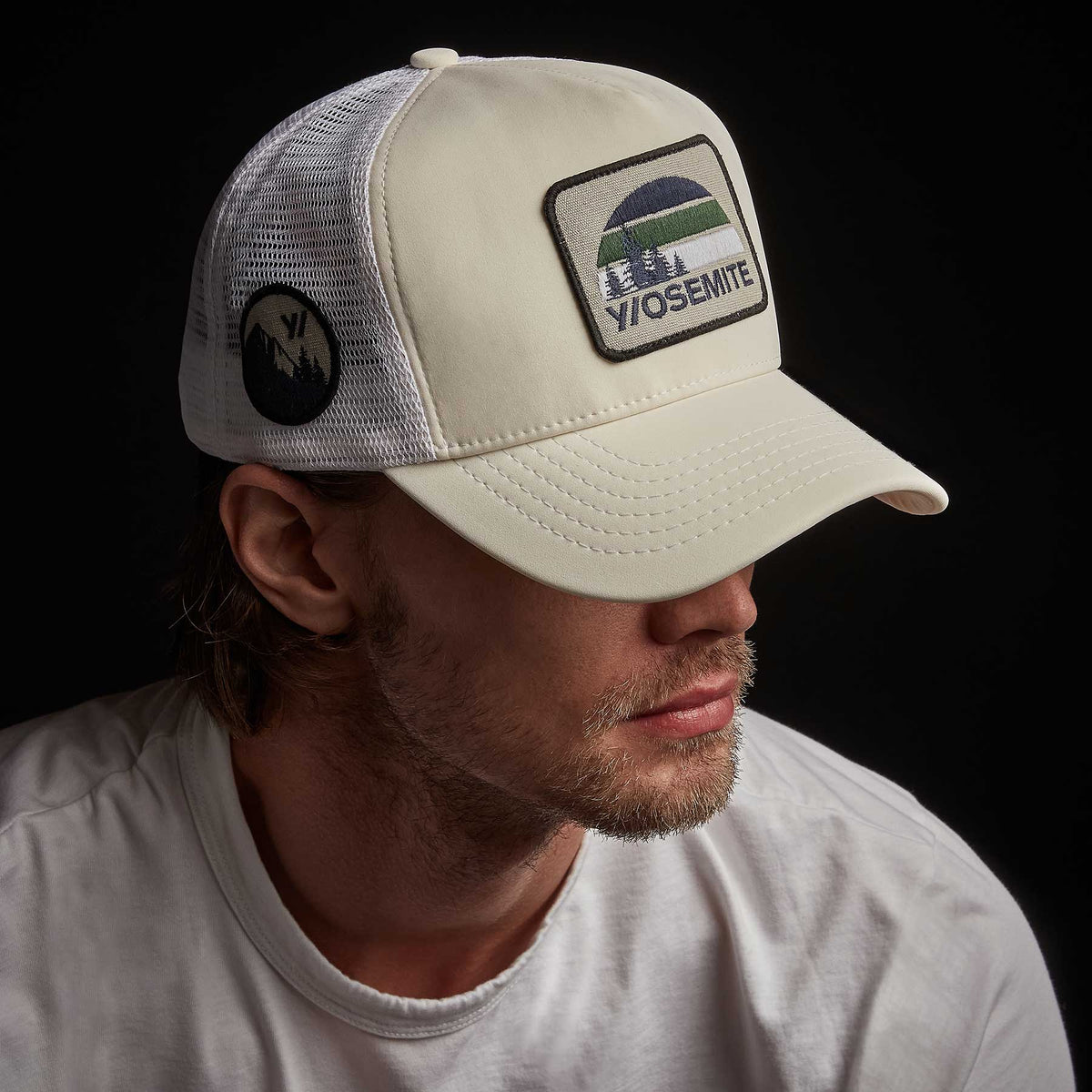 Y/OSEMITE Patch Trucker Hat - Ivory | James Perse Los Angeles