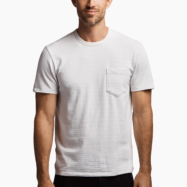 Shadow Striped Pocket Tee - Powder | James Perse Los Angeles