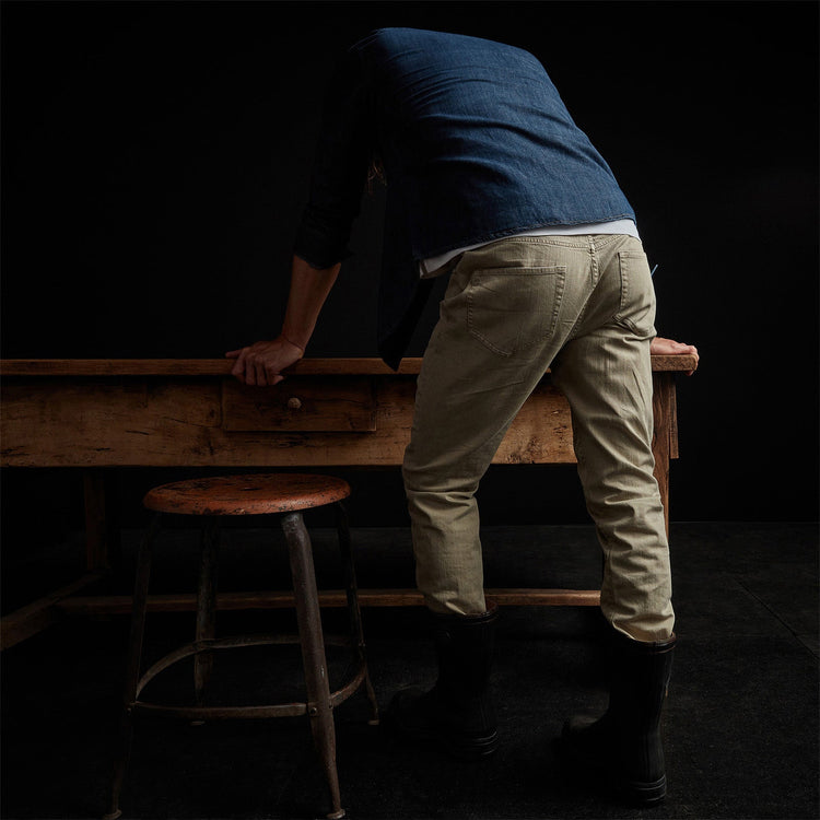Slub Cotton Drill 5 Pocket Pan in Flax Pigment | James Perse Los Angeles