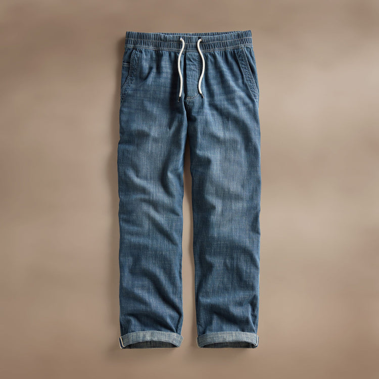 Selvedge Pull On Denim - Medium Wash