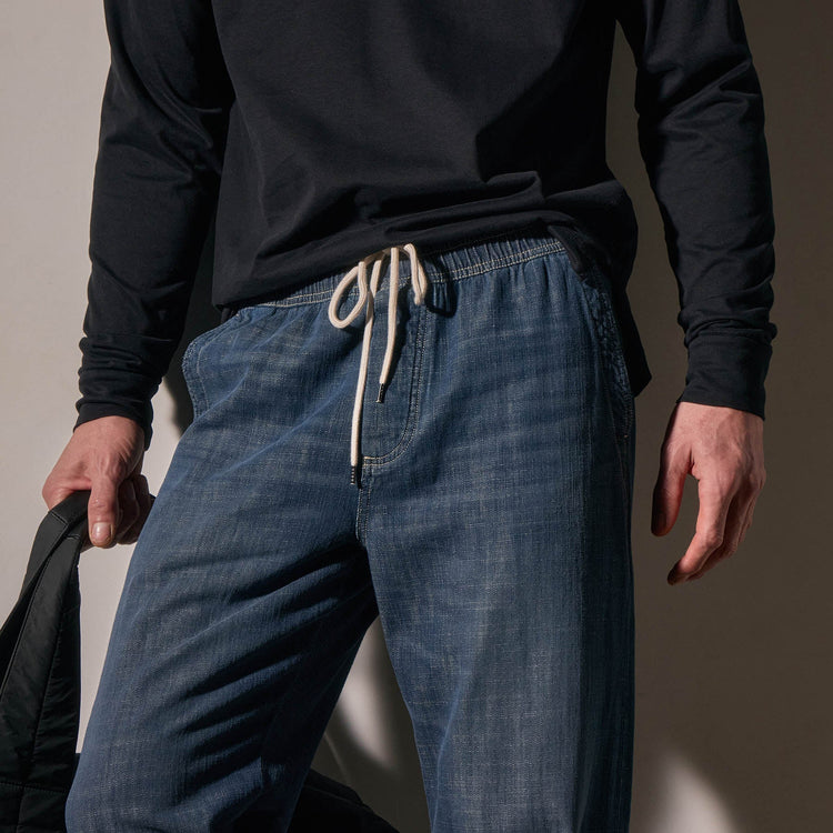 Selvedge Pull On Denim in Medium Wash | James Perse Los Angeles