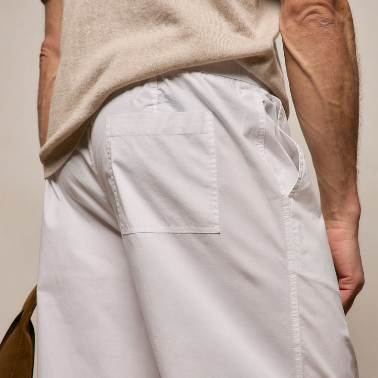 Stretch Poplin Drawstring Pant in White | James Perse Los Angeles