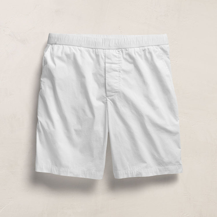 Stretch Poplin Drawstring Short in White | James Perse Los Angeles