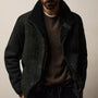Suede Shearling Jacket in Black | James Perse Los Angeles