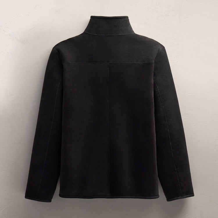 Suede Shearling Jacket in Black | James Perse Los Angeles FLAT