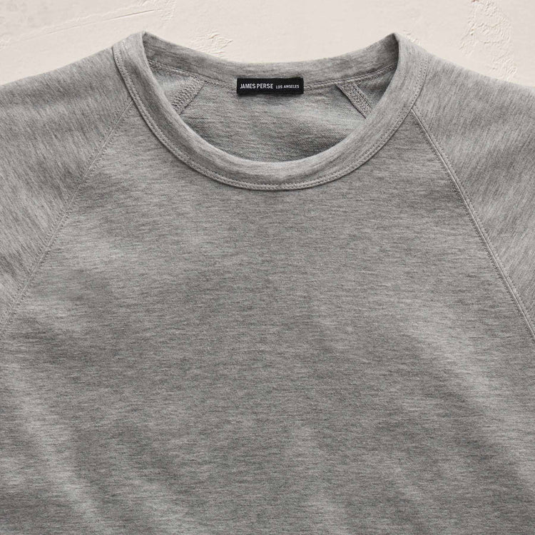 Fine French Terry Sweatshirt in Heather Grey | James Perse Los Angeles FLAT