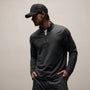 Fine French Terry Half Zip in Heather Charcoal | James Perse Los Angeles