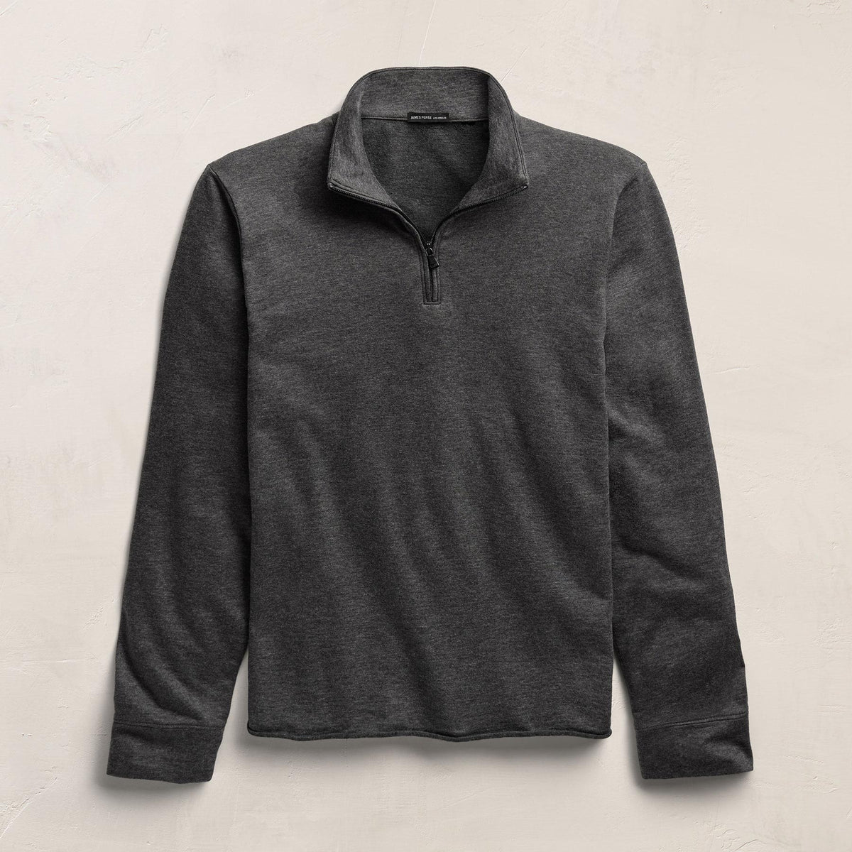 Fine French Terry Half Zip in Heather Charcoal | James Perse Los Angeles