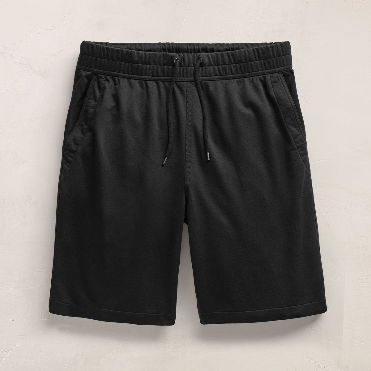 Fine French Terry Short in Black | James Perse Los Angeles FLAT