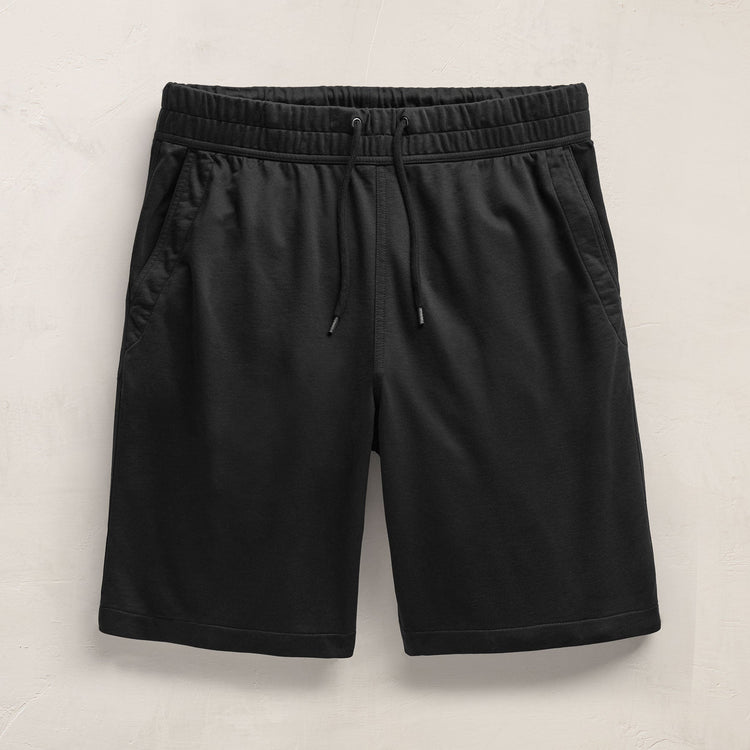Fine French Terry Short in Black | James Perse Los Angeles FLAT
