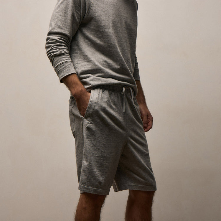 Fine French Terry Short In Heather Grey | James Perse Los Angeles