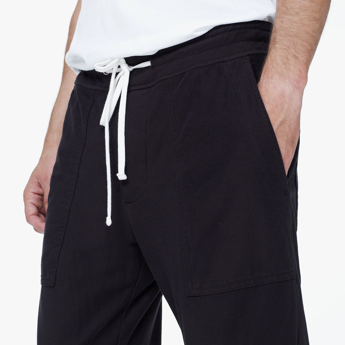 Knit Twill Cargo Sweat Pant - Black | James Perse Los Angeles