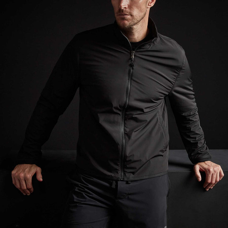 Fleece Lined Zip Up Jacket in Black | James Perse Los Angeles
