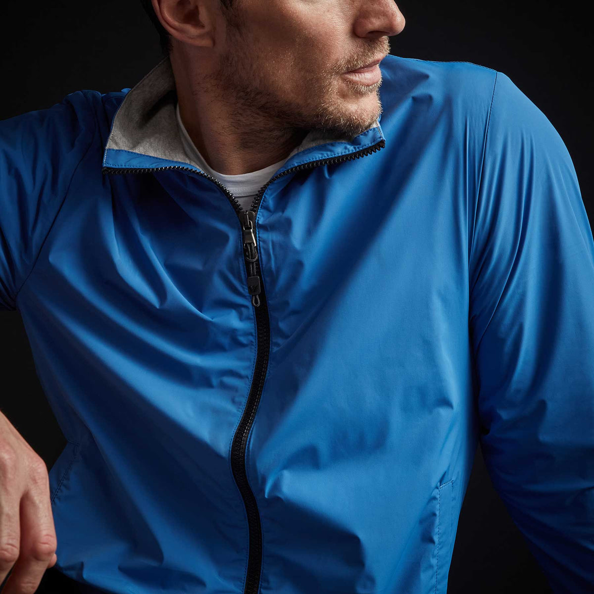 Fleece Lined Zip Up Jacket in Baltic | James Perse Los Angeles