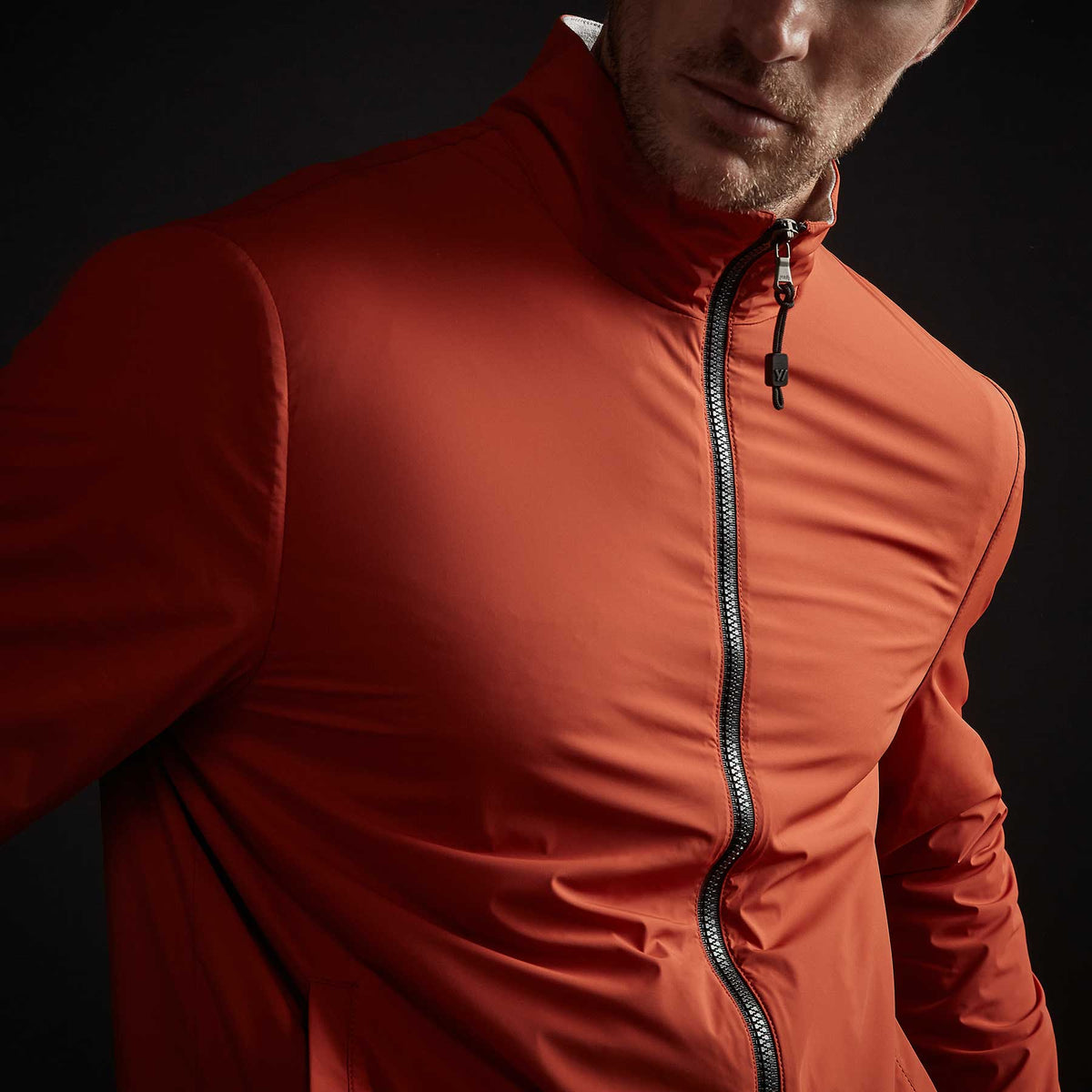 Fleece Lined Zip Up Jacket in Flame | James Perse Los Angeles