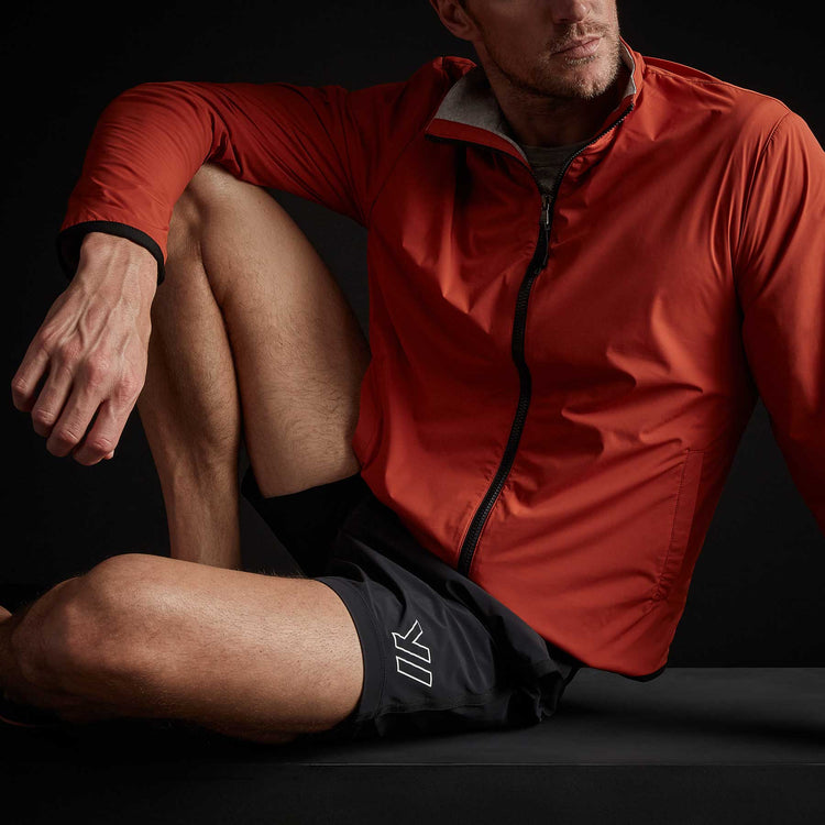 Fleece Lined Zip Up Jacket in Flame | James Perse Los Angeles