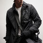 Plaid Lined Performance Jacket in Black/Carbon | James Perse Los Angeles
