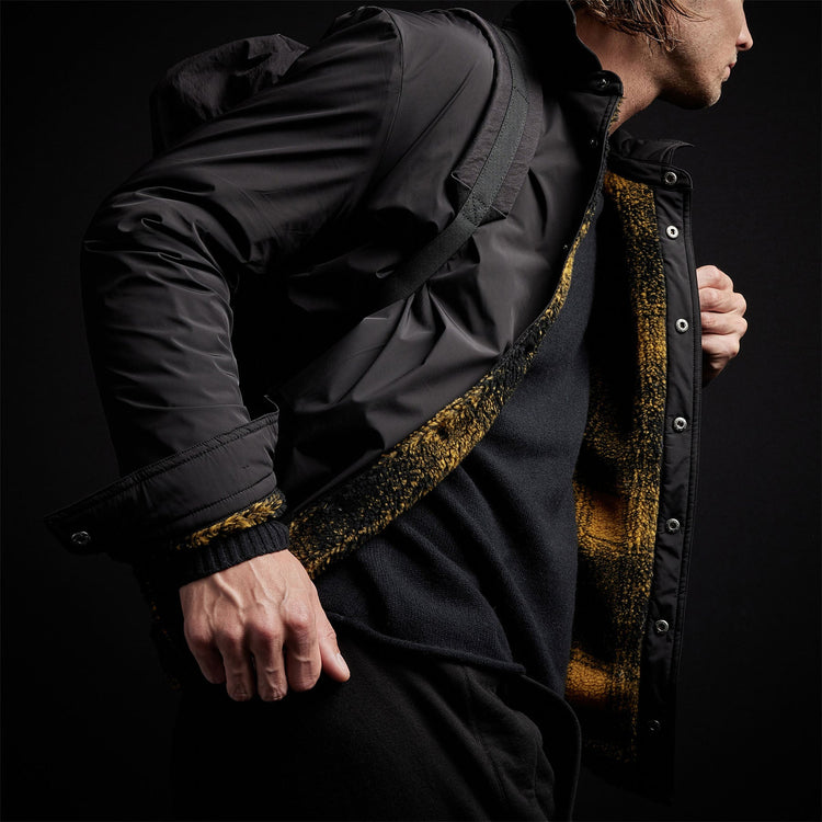 Plaid Lined Performance Jacket in Black | James Perse Los Angeles